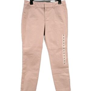 NWT Old Navy Pixie Chino Ankle Pants Size 10 Flat Front Blush Pink Preppy Chic